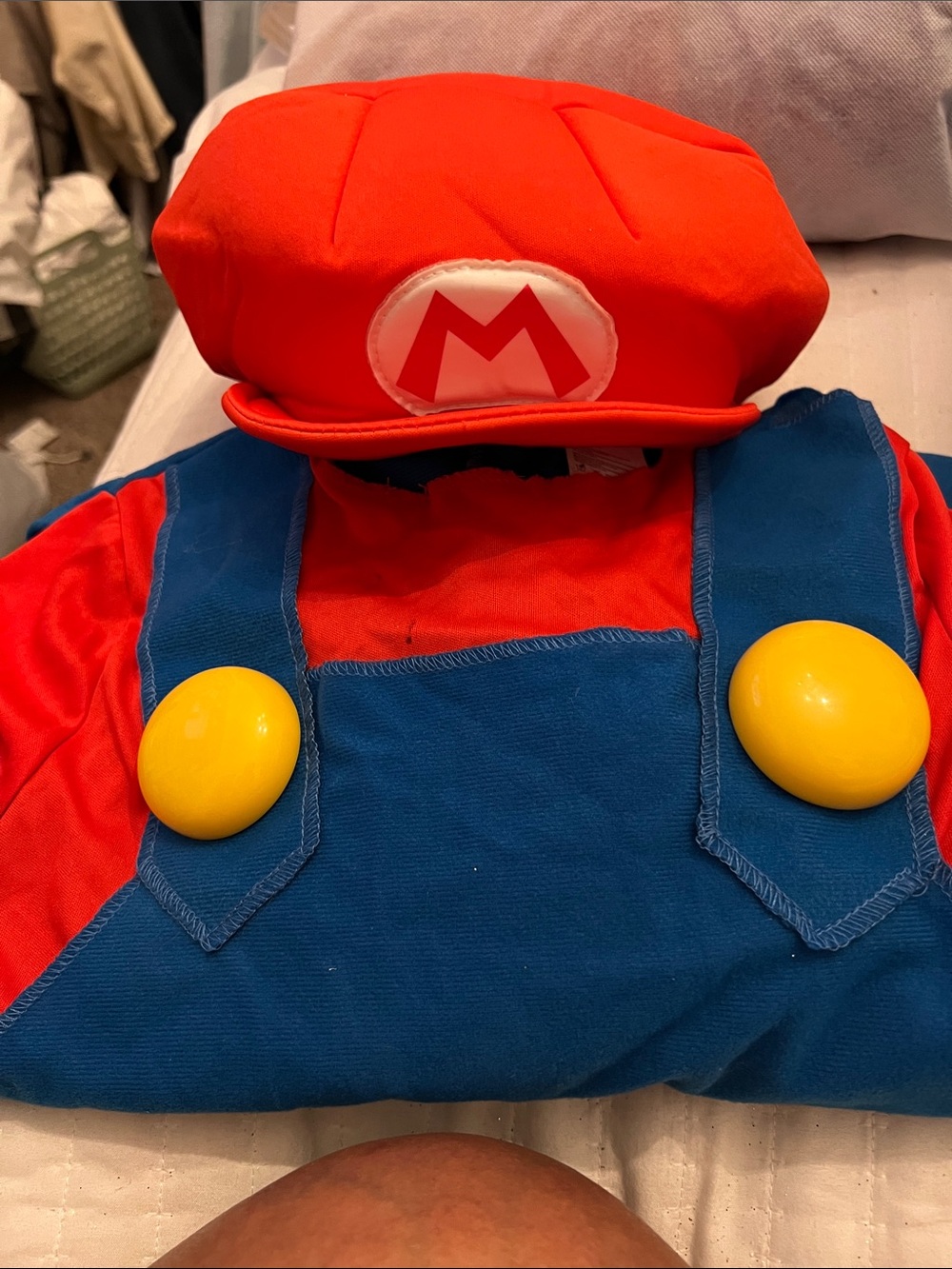 Nintendo Red Hat & Blue Overall, Super Mario Costume with Yellow Buttons